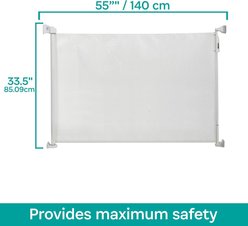 KidCo Retractable Safeway Mesh Mounted Dog & Cat Gate, 33.5-in, White slide 2 of 8