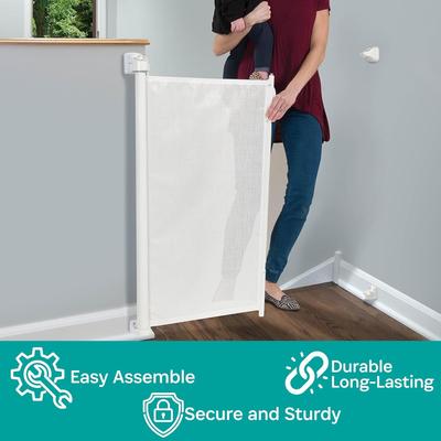 Show full view: KidCo Retractable Safeway Mesh Mounted Dog & Cat Gate, 33.5-in, White slide 5 of 9