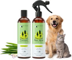 kin+kind Flea+Tick Lemongrass Spray & Shampoo Maximum Protection Set for Dogs & Cats, 12-fl oz bottle