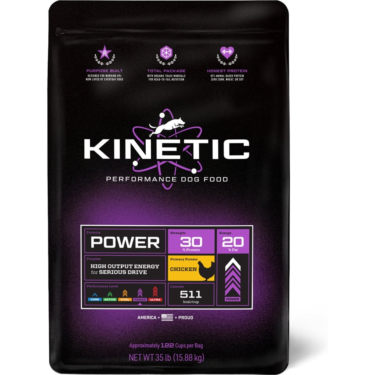 Kinetic Performance Dog Food Power Formula Adult High-Protein Chicken Dry Dog Food, 35-lb bag