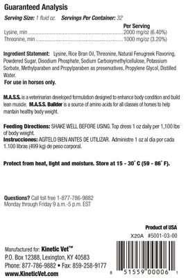 Show full view: KineticVet M.A.S.S. Builder Horse Supplement, 32-fl oz bottle slide 2 of 6