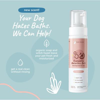 Show full view: kin+kind Energizing Waterless Bath Grapefruit for Dogs, 8-fl oz bottle slide 2 of 7