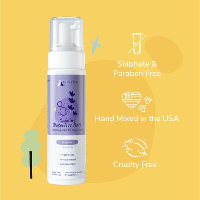 Show full view: kin+kind Natural Lavender Calming Waterless Bath Dog & Cat Shampoo, 8-fl oz bottle slide 3 of 7