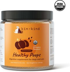 kin+kind Organic Healthy Poops Dog & Cat Supplement, 8-oz bottle