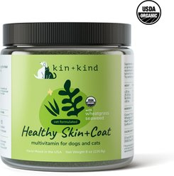 kin+kind Organic Healthy Skin & Coat Dog & Cat Supplement, 8-oz bottle