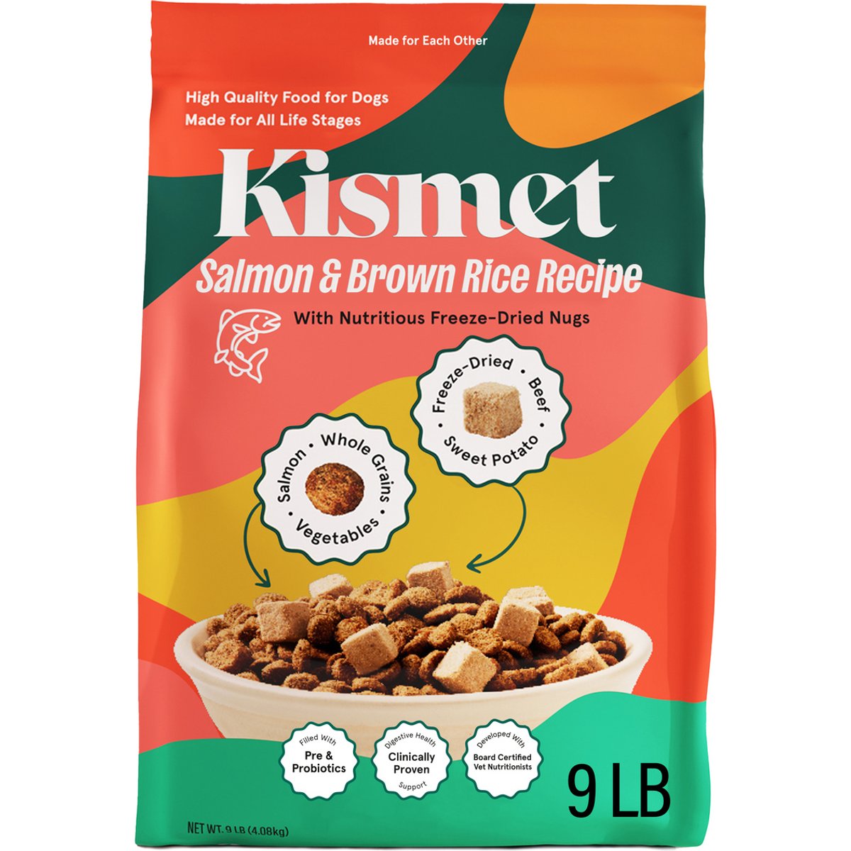 Kismet Gut Health Salmon & Brown Rice Recipe with Probiotics & Freeze-Dried Nugs Dry Dog Food, 9-lb bag