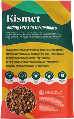 Show full view: Kismet Salmon & Brown Rice Recipe with Freeze-Dried Nugs Dry Dog Food, 19-lb bag slide 3 of 11