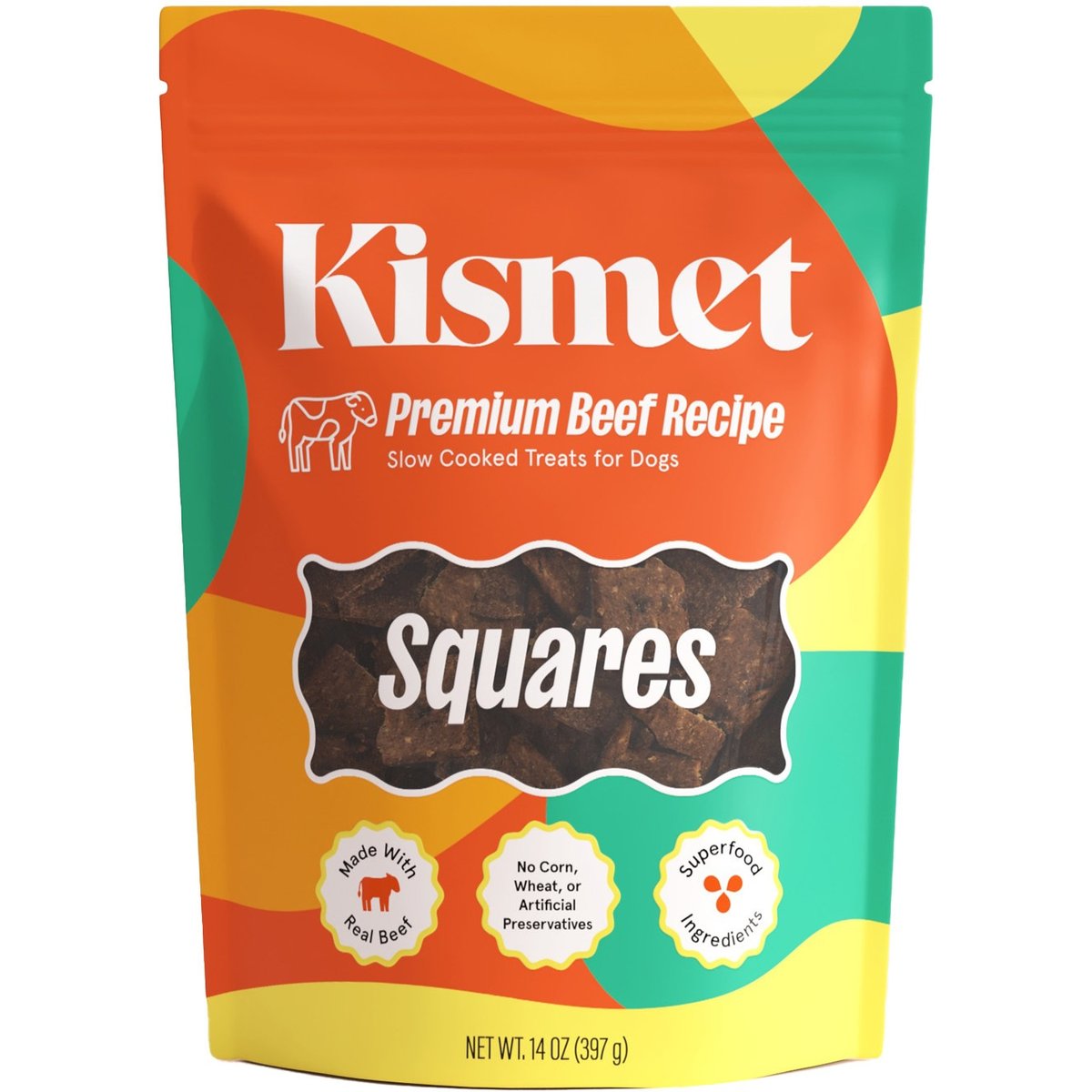 Kismet Slow Cooked Beef Squares Jerky Dog Treats, 14-oz bag