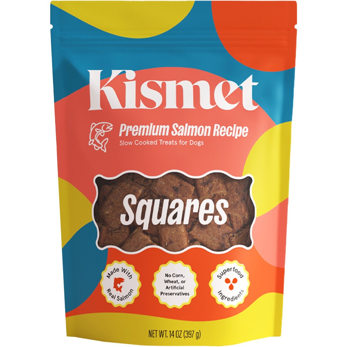 Kismet Slow Cooked Salmon Squares Jerky Dog Treats, 14-oz bag