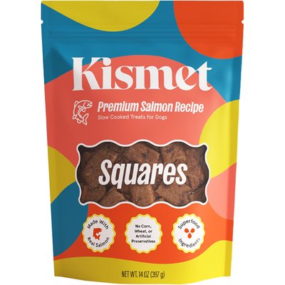 Kismet Kismet Slow Cooked Salmon Squares Jerky Dog Treats, 14-oz bag
