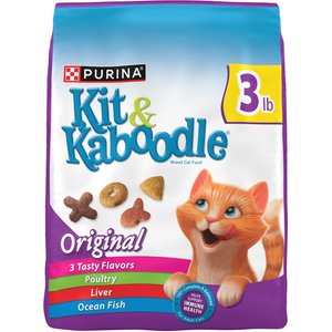 Kit & Kaboodle Original Poultry, Liver & Ocean Fish Dry Cat Food, 3-lb bag