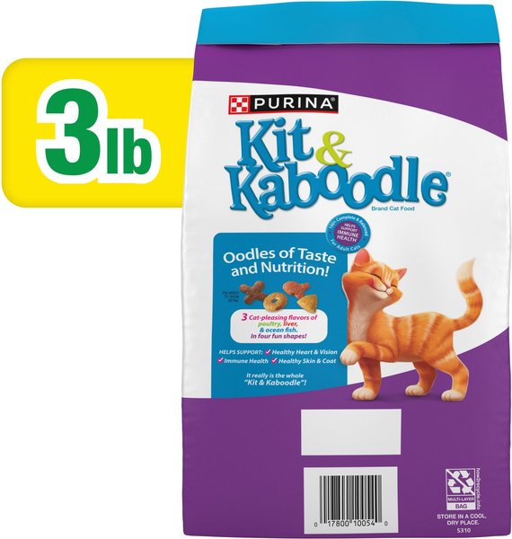 Kit & Kaboodle Original Poultry, Liver & Ocean Fish Dry Cat Food, 3-lb bag