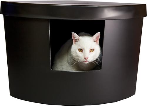 Show full view: Kitangle Corner Kitty Cat Litter Box, Large, Black slide 3 of 8