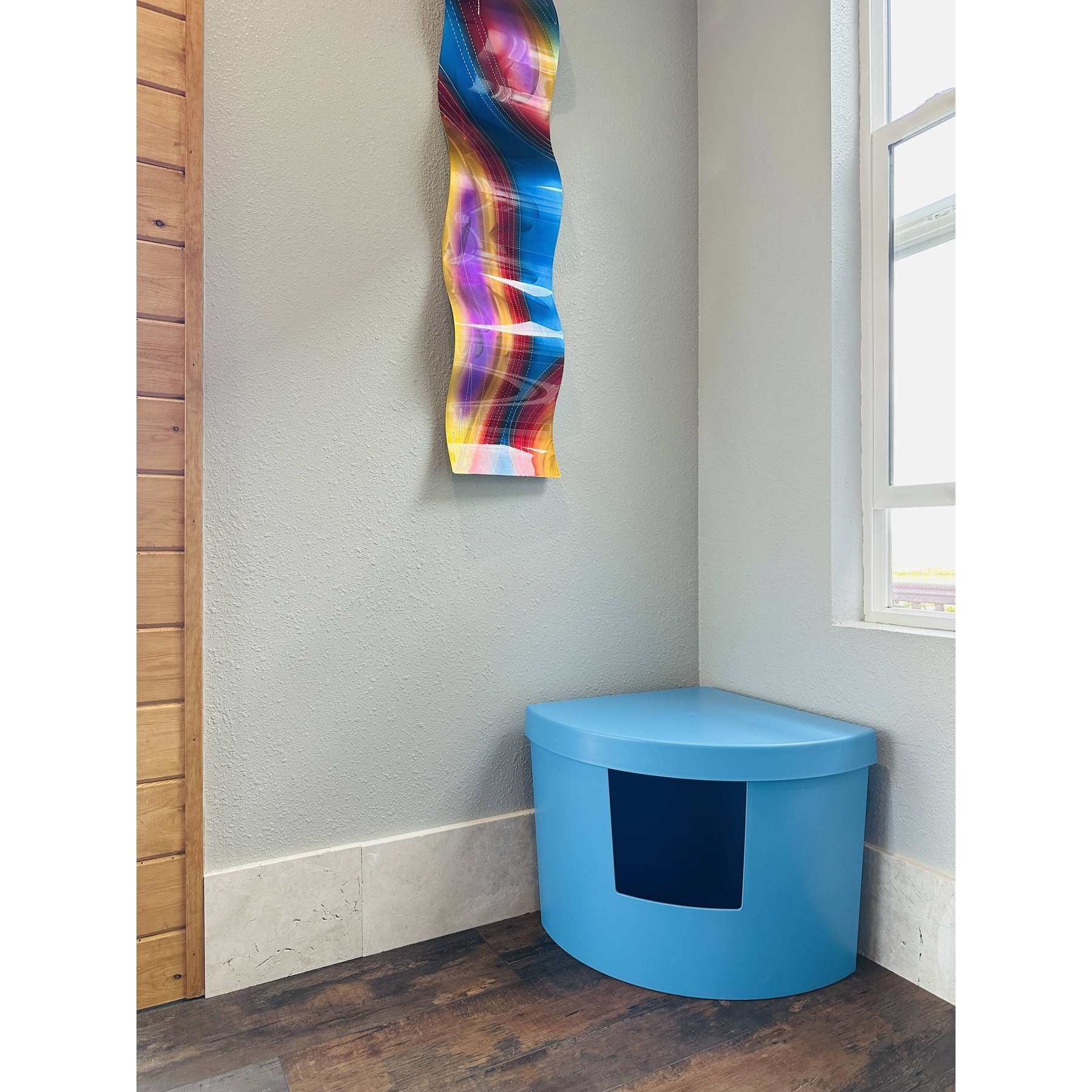 Kitangle Corner Kitty Cat Litter Box, Large