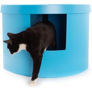 Kitangle Corner Kitty Cat Litter Box, Large, Blue