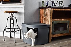 Kitangle Corner Kitty Cat Litter Box, Large, Grey