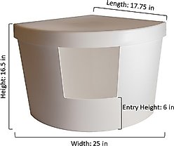 Kitangle Corner Kitty Cat Litter Box, Large, Grey slide 2 of 6