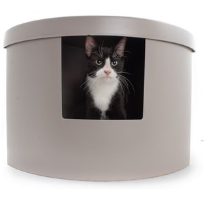 Kitangle Corner Kitty Cat Litter Box, Large, Taupe
