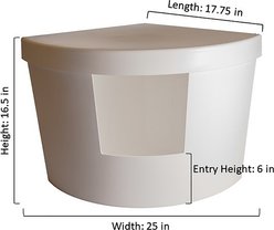 Kitangle Corner Kitty Cat Litter Box, Large, White slide 2 of 8