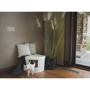 Kitangle Corner Kitty Cat Litter Box, Large, White