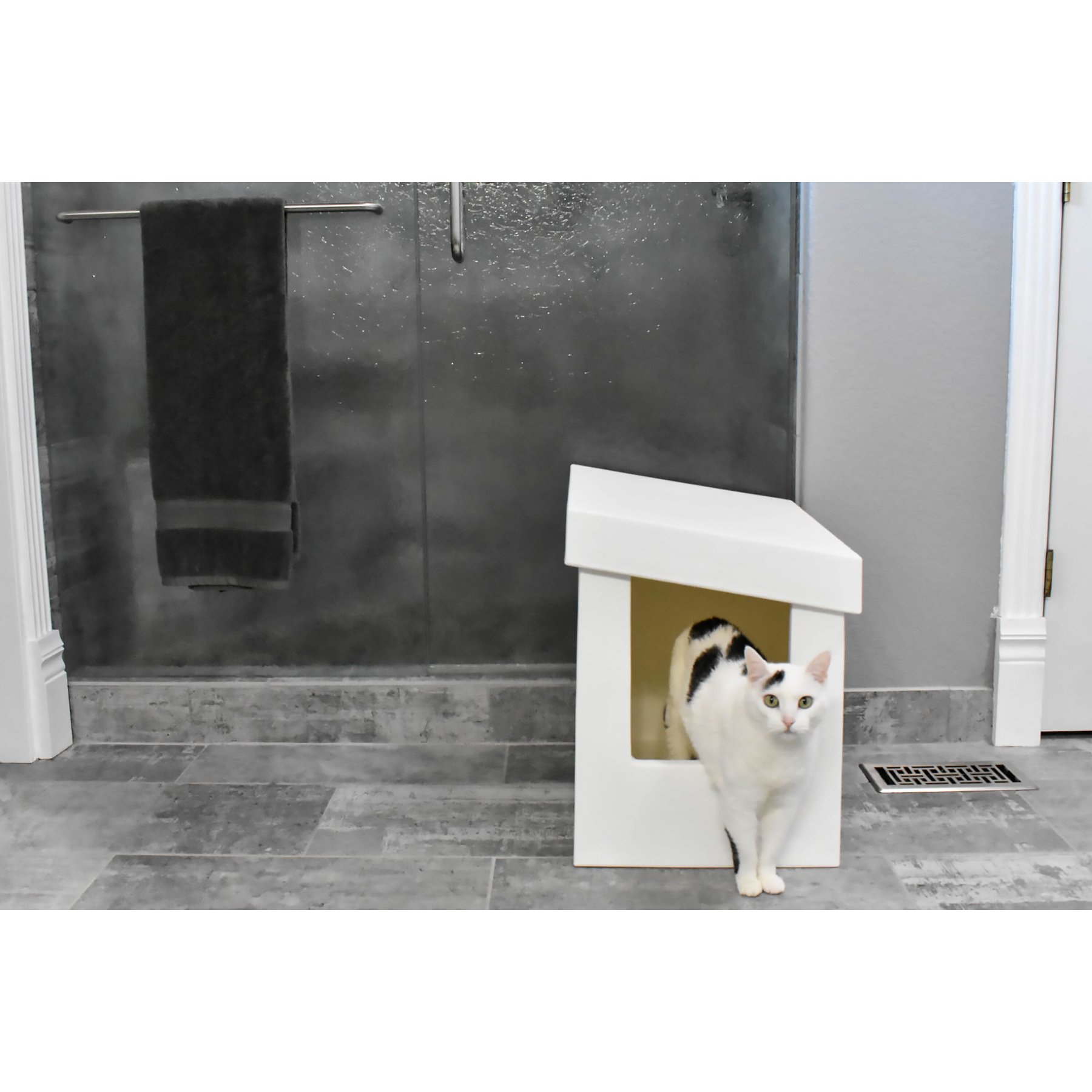 Kitangle Slope Style Cat Litter Box, X-Large, White