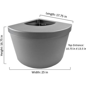 Kitangle Top Entry Cat Litter Box, Large, Grey