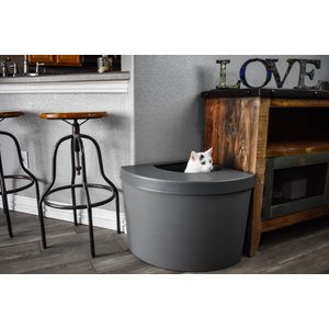 Kitangle Top Entry Cat Litter Box, Large, Grey