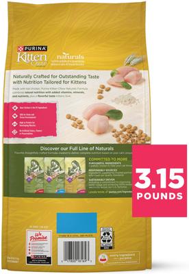 Show full view: Kitten Chow Naturals Original with Added Vitamins, Minerals & Nutrients Dry Cat Food, 3.15-lb bag slide 3 of 12