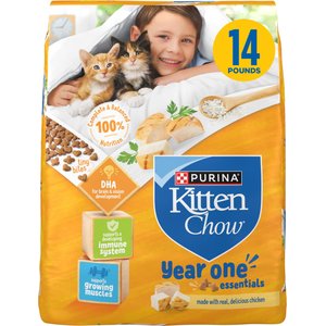 Kitten Chow Year One Essentials Nutrients with Real Chicken High-Protein Kitten Dry Cat Food, 14-lb bag