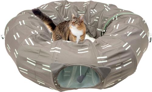 Show full view: Kitty City Cat Tunnel Bed Cat Bed, Medium, Brown slide 3 of 12