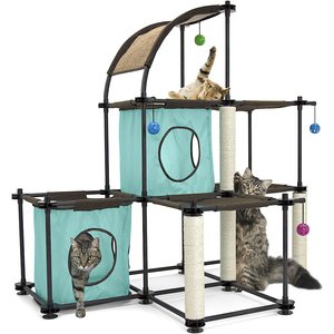 Kitty City Claw Mega Kit 46.75-in Faux Fleece Cat Tree & Condo, Green