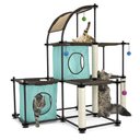 Kitty City Claw Mega Kit 46.75-in Faux Fleece Cat Tree & Condo, Green
