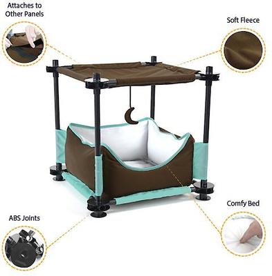 Show full view: Kitty City Claw Sleeper 17.25-in Faux Fleece Cat Tree, Green slide 2 of 5