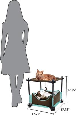 Show full view: Kitty City Claw Sleeper 17.25-in Faux Fleece Cat Tree, Green slide 3 of 5