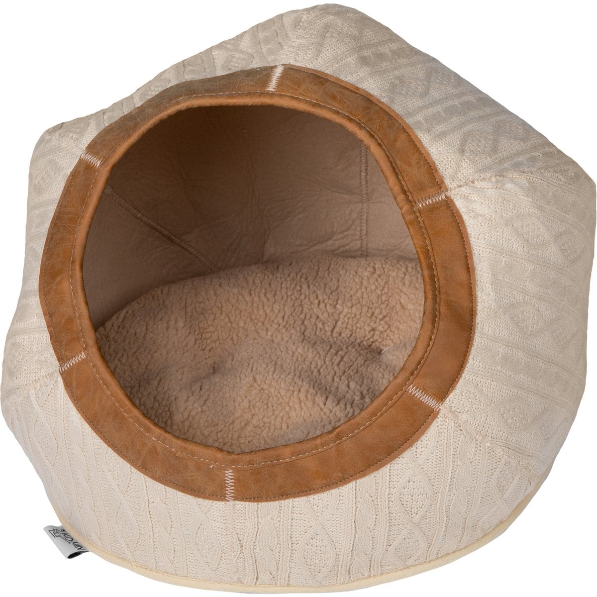 Kitty City Felt Round Bed Cat Bed, Beige, Medium