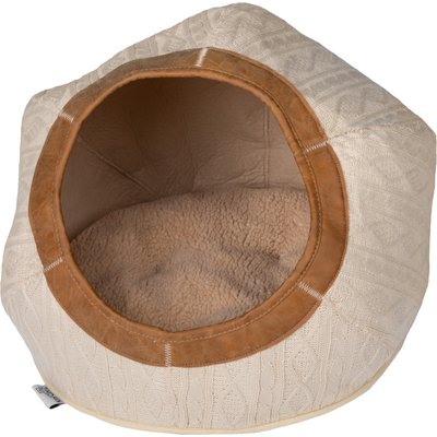 Kitty City Kitty City Felt Round Bed Cat Bed, Beige, Medium