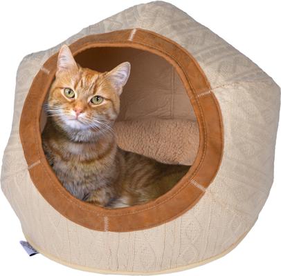Show full view: Kitty City Felt Round Bed Cat Bed, Gray, Medium slide 3 of 11