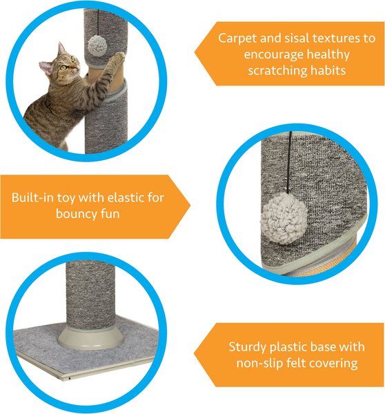 Kitty City Tremendous Twist Sisal Post Scratcher, Grey