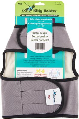 Show full view: Kitty Holster Cat Harness, Gray, Medium/Large slide 2 of 5
