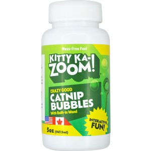Kitty Ka-Zoom Bubbles with Built-In Wand Catnip Liquid, 5-fl oz bottle