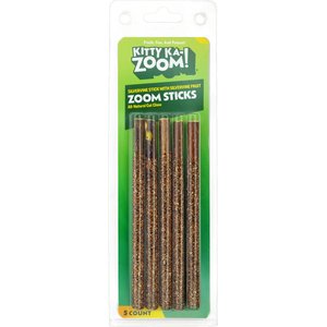 Kitty Ka-Zoom Silvervine Fruit Covered Sticks Cat Natural Chew Treats, 5 count