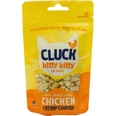 Kitty Kitty Kitty Kitty Cluck Catnip Coated Chicken Grain-Free Freeze-Dried Cat Treats, 0.75-oz bag