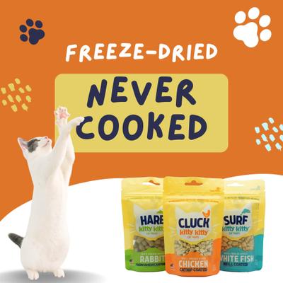 Show full view: Kitty Kitty Cluck Catnip Coated Chicken Grain-Free Freeze-Dried Cat Treats, 0.75-oz bag slide 4 of 10