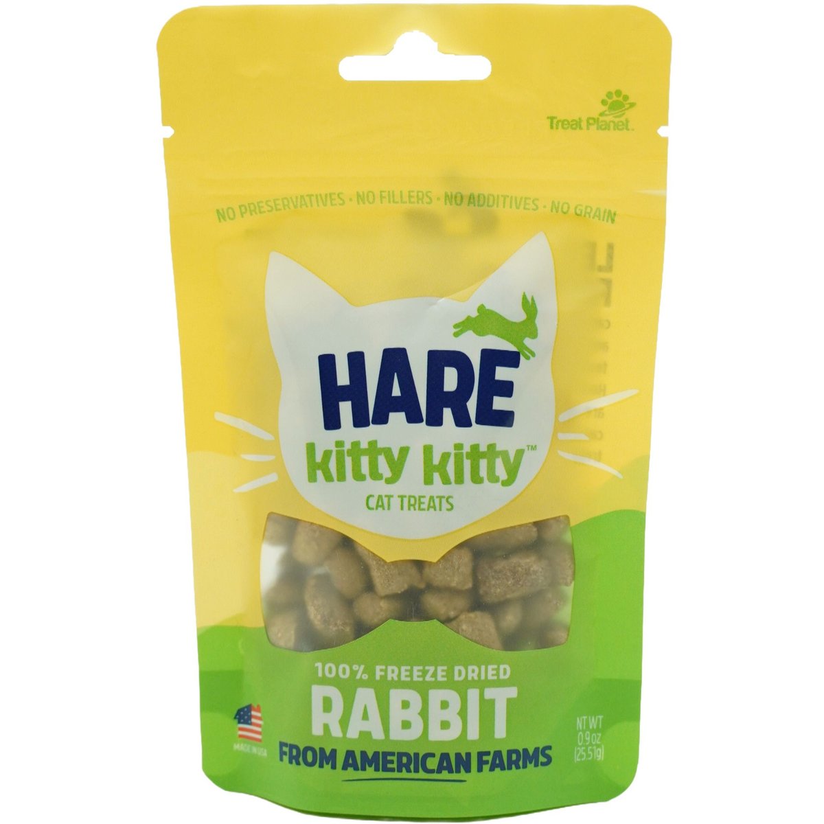 Kitty Kitty Hare Grain-Free Rabbit Freeze-Dried Cat Treats, 0.9-oz bag