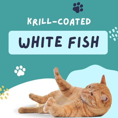 Show full view: Kitty Kitty Surf Krill Coated White Fish Grain-Free Freeze-Dried Cat Treats, 0.6-oz bag slide 3 of 10