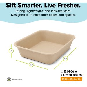 Kitty Sift Disposable Cat Litter Box, 6 count, Large