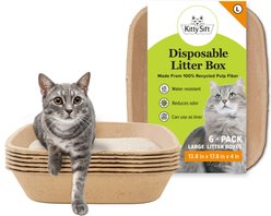 Kitty Sift Disposable Cat Litter Box, 6 count, Large