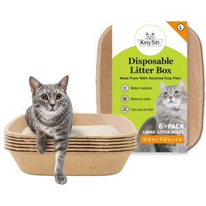 Kitty Sift Disposable Cat Litter Box, 6 count, Large