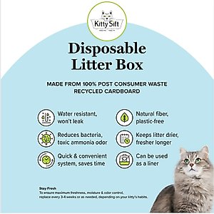 Kitty Sift Disposable Cat Litter Box, 6 count, Large