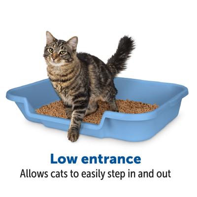 Show full view: KittyGoHere Cat Litter Pan, Large, Blue slide 2 of 6